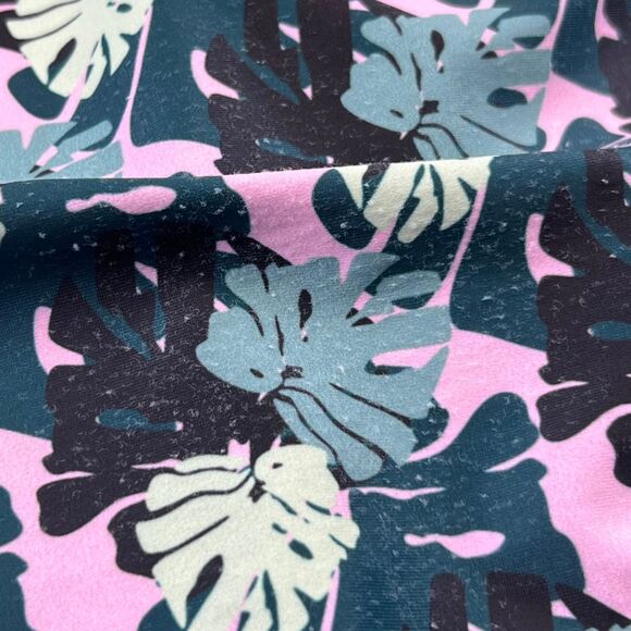 Bikini Bottoms XL Purple Green Palm Tree Leaf Print High Waist Botanical Briefs - Picture 7 of 8